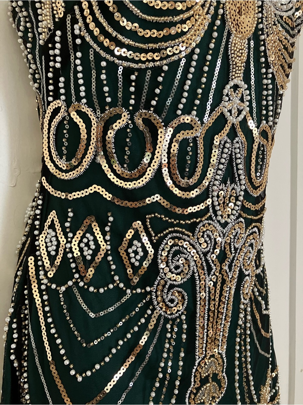 20’s Inspired Sequined Dress Emerald Green XS-S - Picture 8 of 9